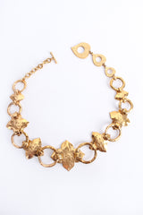 Vintage Yves Saint Laurent Hammered Leaf Necklace back side @ Recess LA