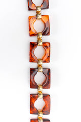 Vintage 1970 YSL Lucite Square Tortoise Belt rings close up  @ Recess LA