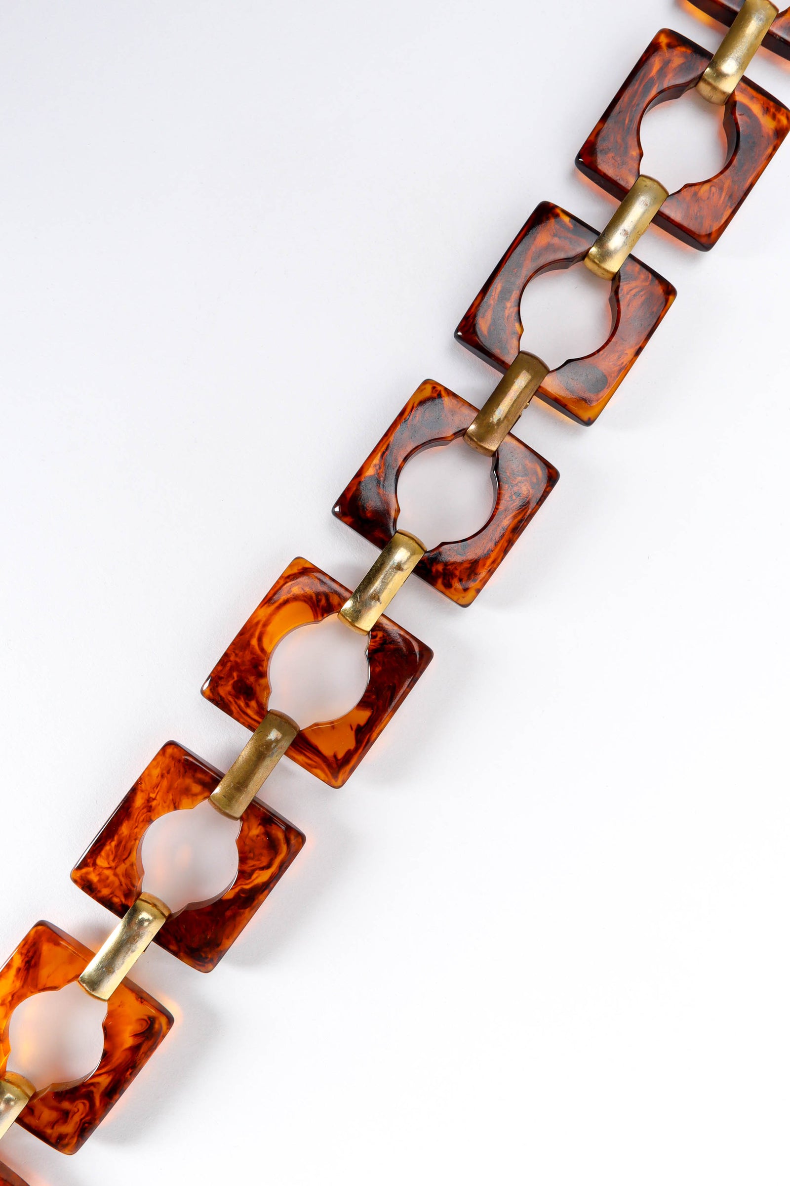 Yves Saint Laurent Belt or Necklace Tortoise Resin Links Chain Mod Vintage 70s YVES SAINT LAURENT chain link charm belt – Vintage Carwen main image 2