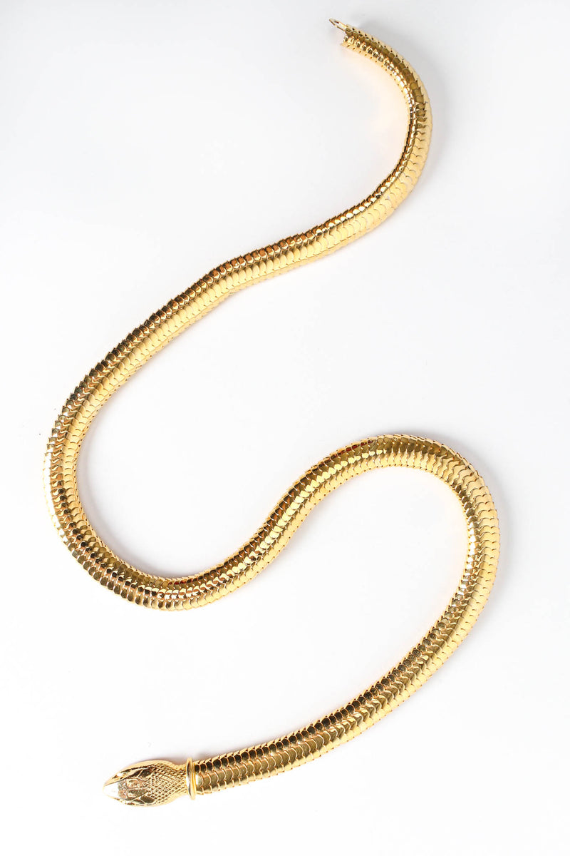 Vintage YSL Slinky Snake Link Metal Belt/Necklace slinky flat at Recess Los Angeles