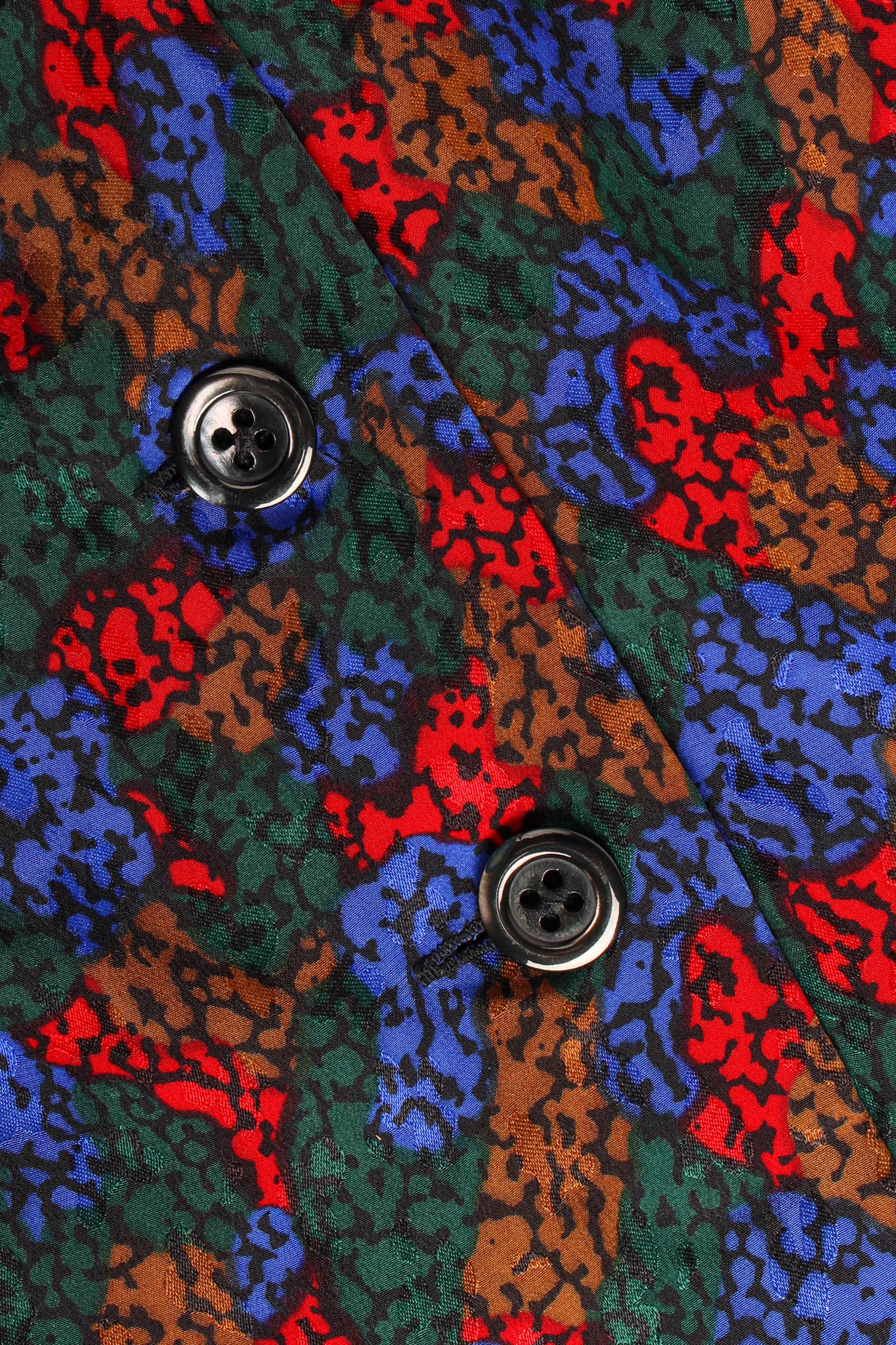 Vintage Saint Laurent Abstract Geo Mosaic Blouse buttons @ Recess Los Angeles