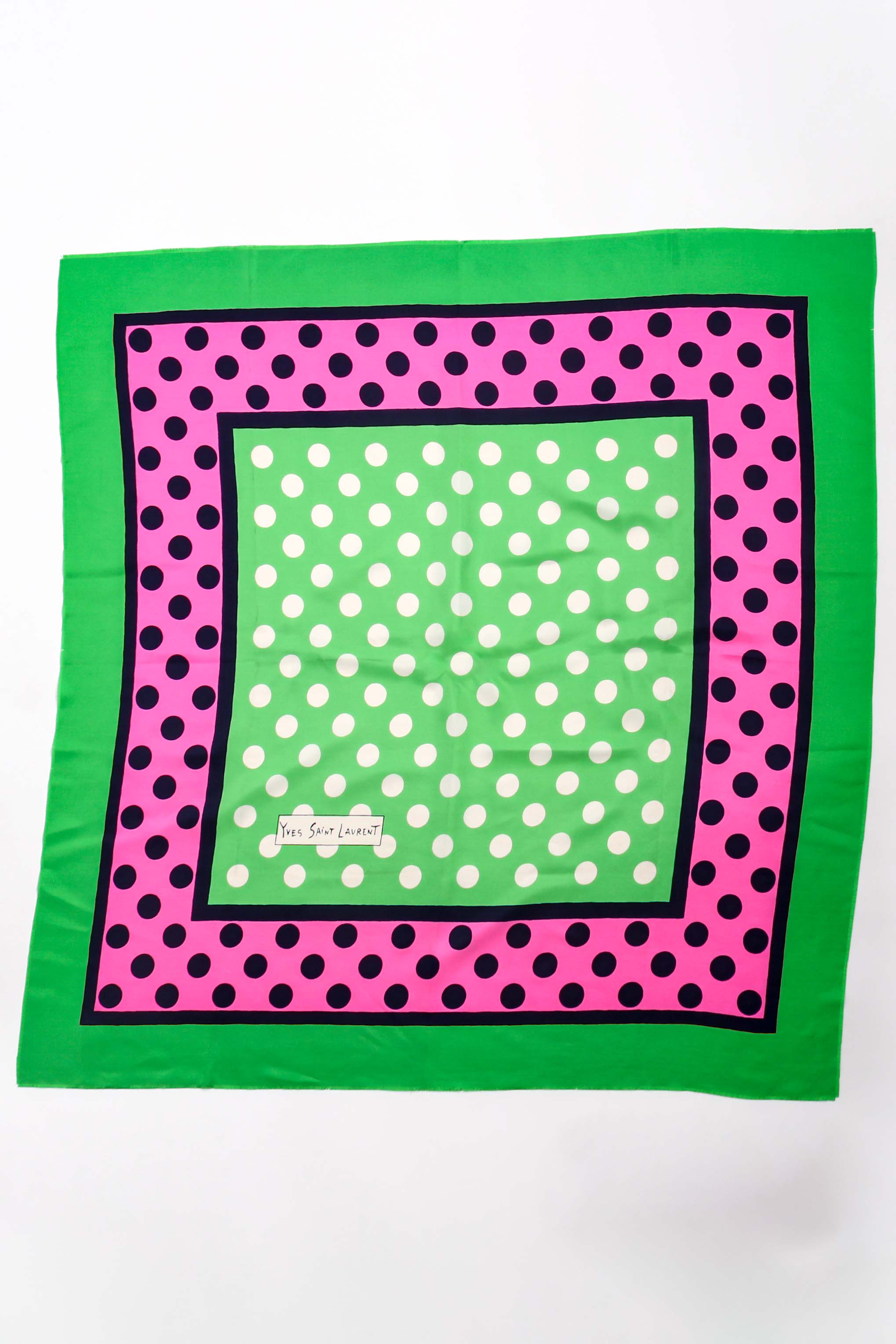 Vintage Yves Saint Laurent YSL Watermelon Dot Silk Scarf at Recess Los Angeles