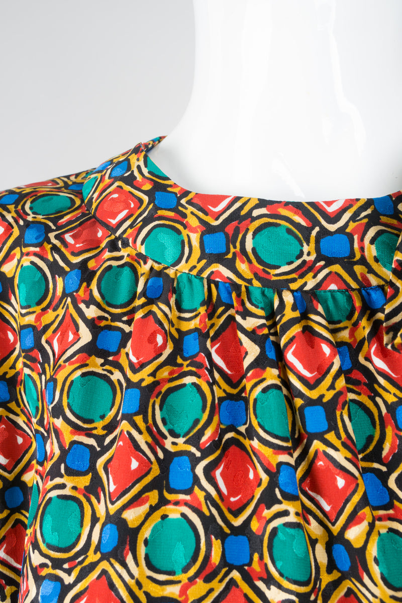 YSL Yves Saint Laurent Bejeweled Jewel Print Scarf Tie Dress