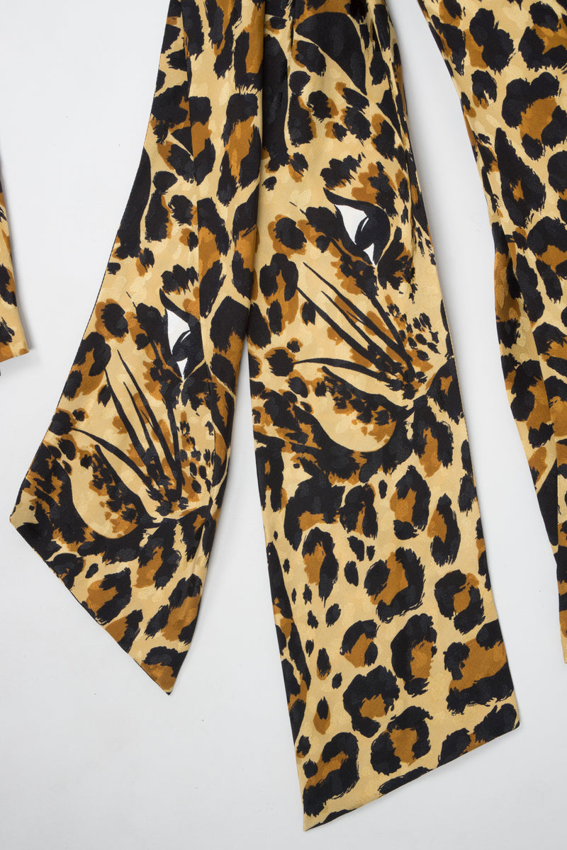 YSL Yves Saint Laurent Silk Leopard Scarf Wrap Dress