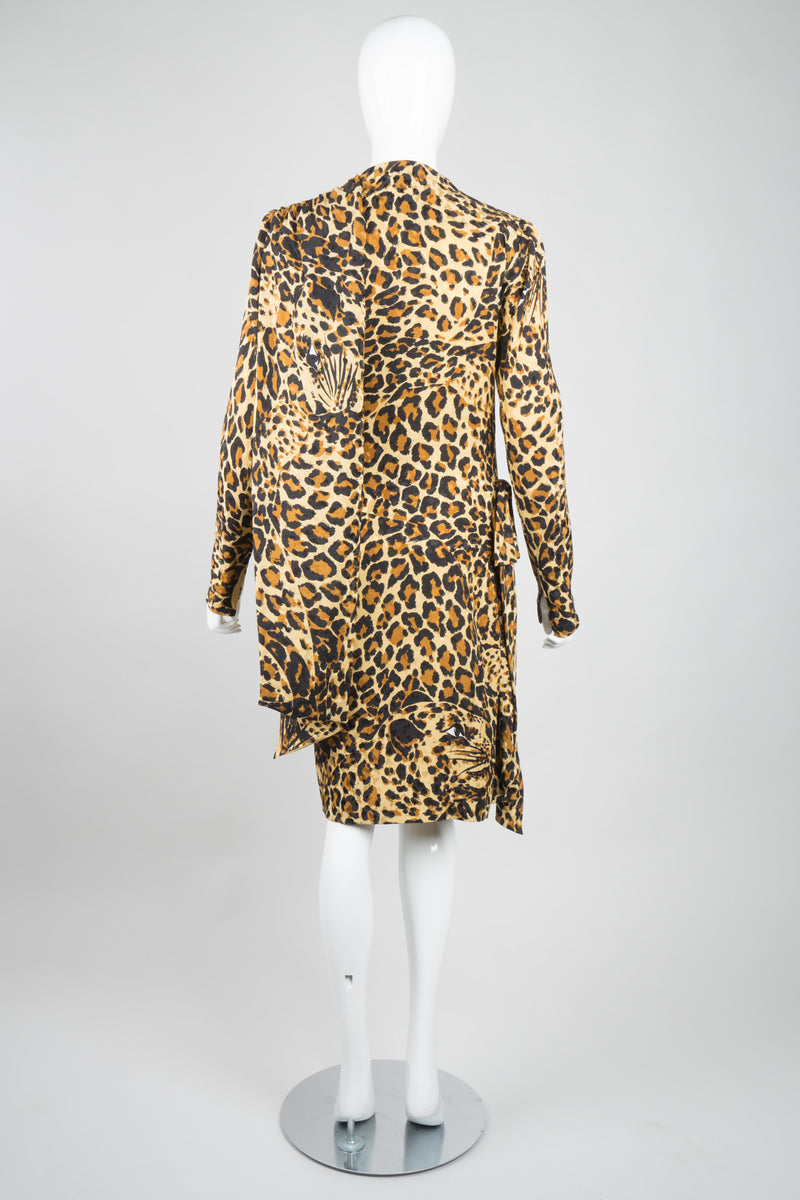 YSL Yves Saint Laurent Silk Leopard Scarf Wrap Dress – Recess
