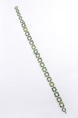 Vintage Yves Saint Laurent YSL Green Bakelite Square Chain Belt flat at Recess Los Angeles