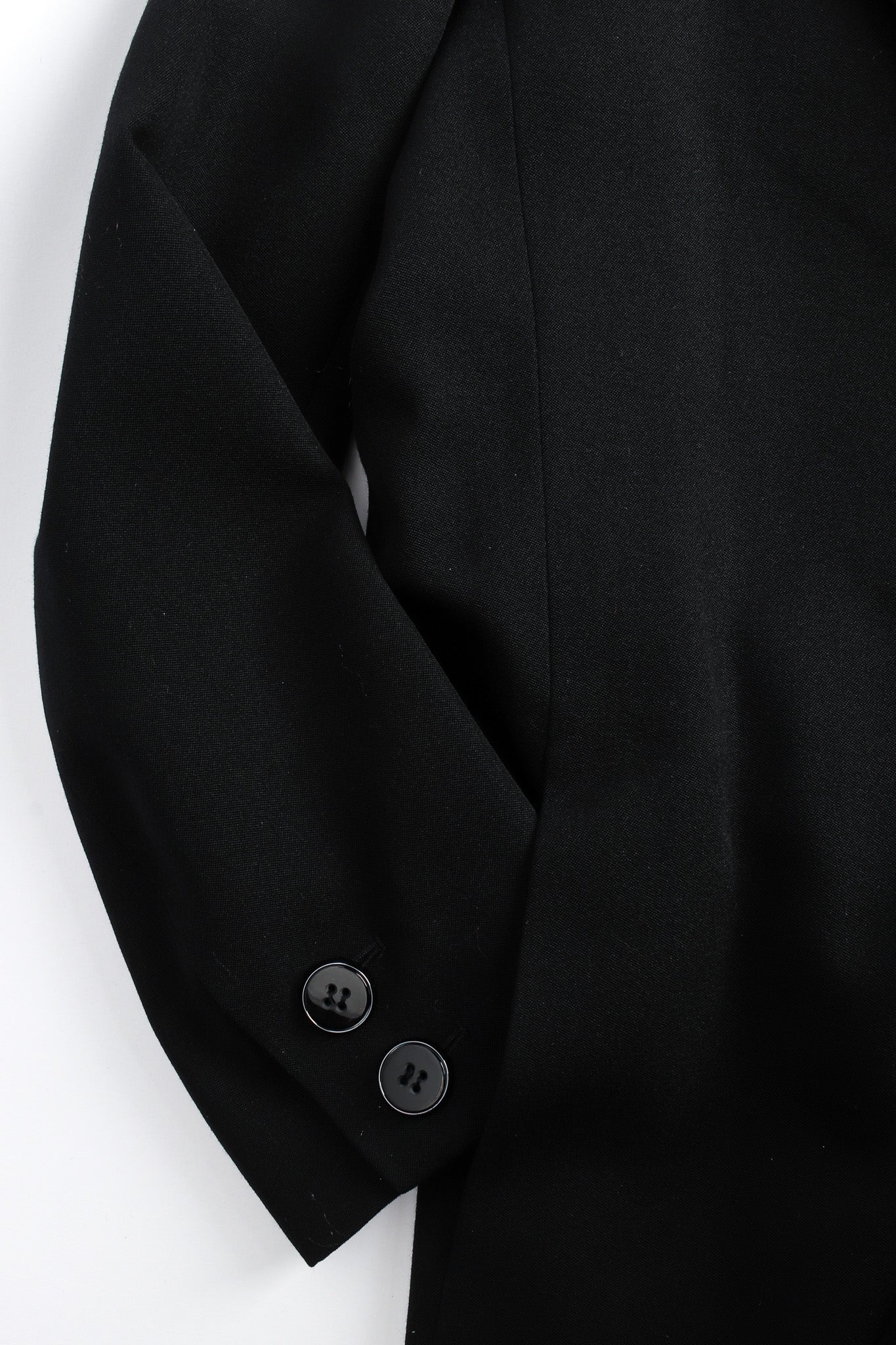 Vintage Saint Laurent Diagonal Breasted Wool Coat sleeve/pocket @ Recess Los Angeles