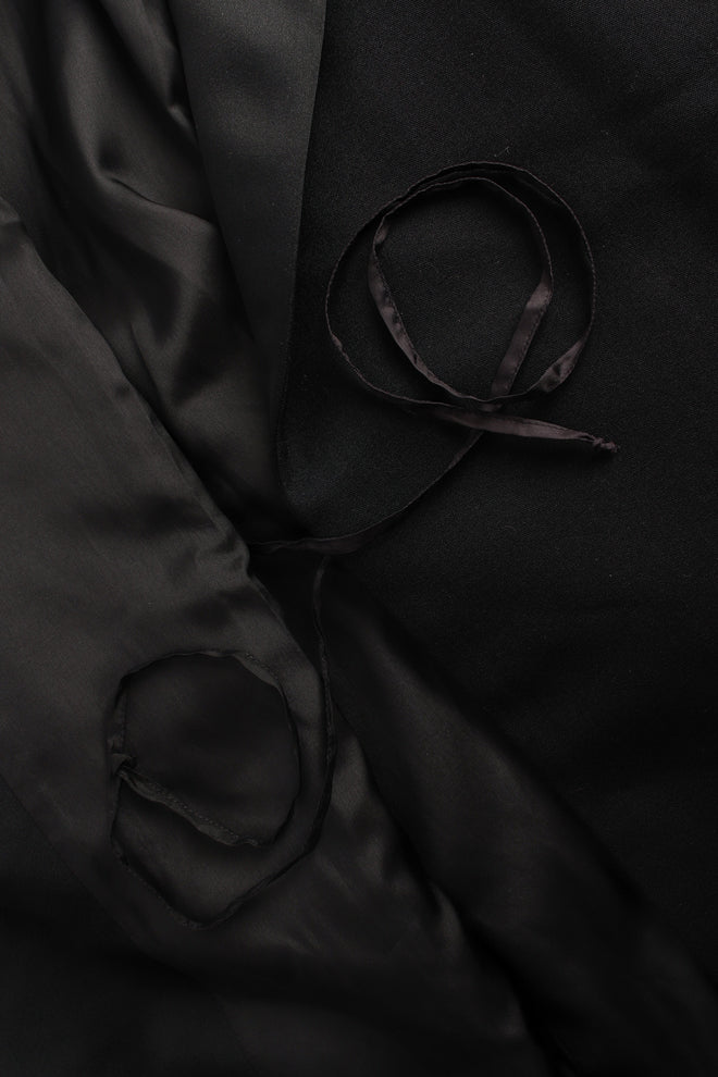 Vintage Saint Laurent Diagonal Breasted Wool Coat wrap tie close @ Recess Los Angeles