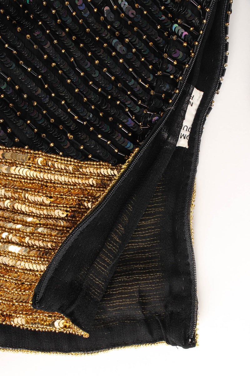 Vintage Saint Laurent Silk Shimmer Bead & Sequin Top waist side zipper @ Recess LA