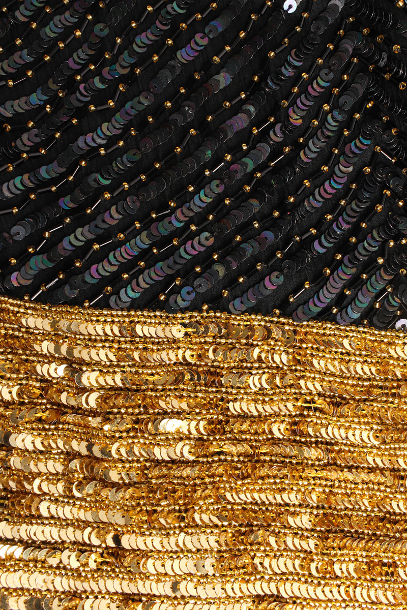Vintage Saint Laurent Silk Shimmer Bead & Sequin Top sequins/beads detail @ Recess LA