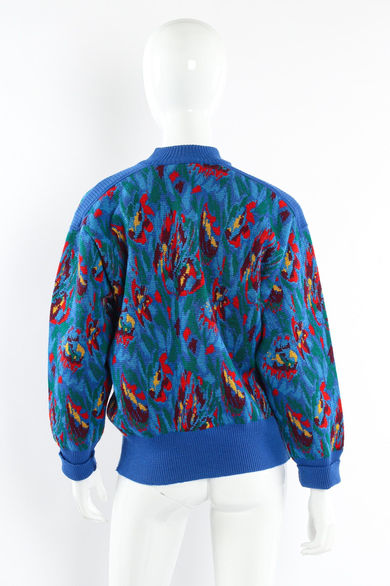 Vintage Saint Laurent Abstract Floral Knit Sweater & Pant Set mannequin side back @ Recess LA