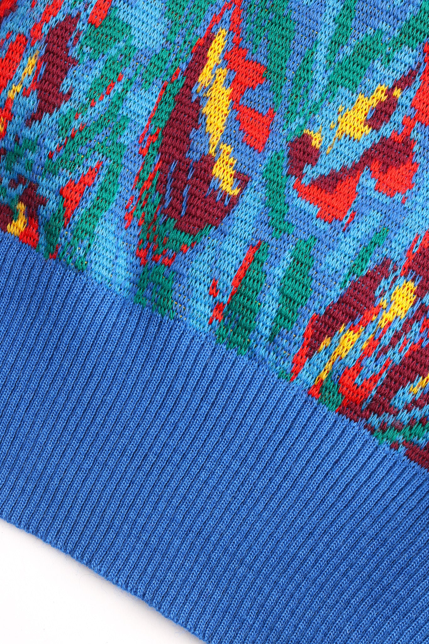 Vintage Saint Laurent Abstract Floral Knit Sweater & Pant Set ribbed hem @ Recess LA