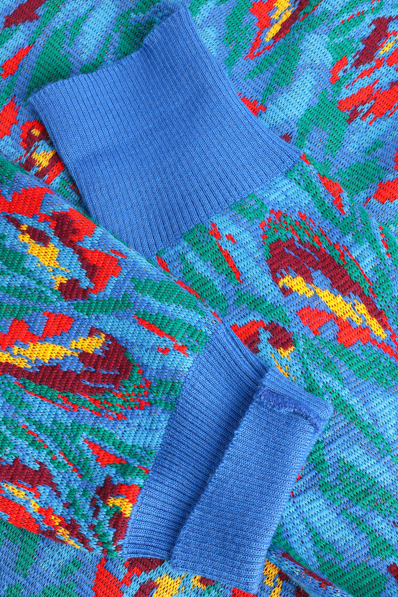 Vintage Saint Laurent Abstract Floral Knit Sweater & Pant Set sleeves @ Recess LA