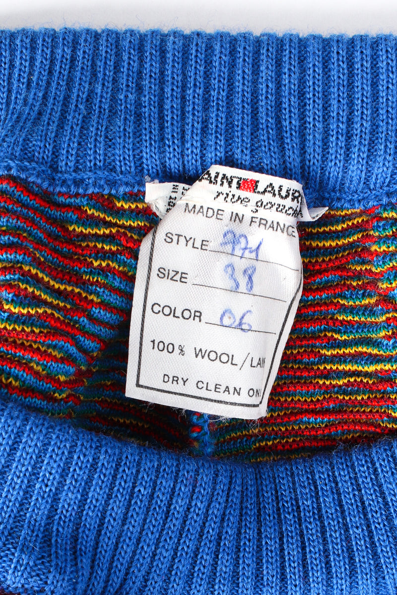 Vintage Saint Laurent Abstract Floral Knit Sweater & Pant Set tag @ Recess LA