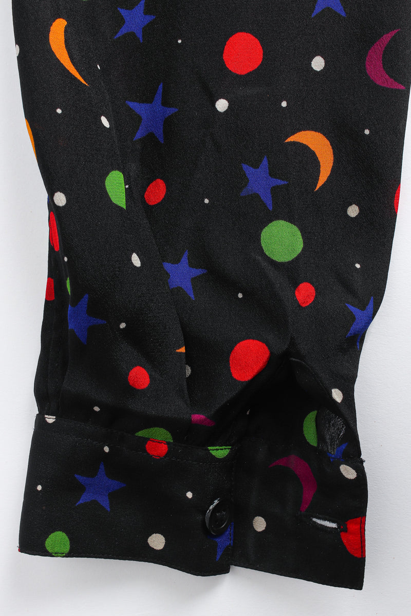 Vintage Saint Laurent 1979 Rainbow Star Moon Blouse sleeve cuff  @ Recess Los Angeles