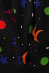 Vintage Saint Laurent 1979 Rainbow Star Moon Blouse print/neckline @ Recess Los Angeles
