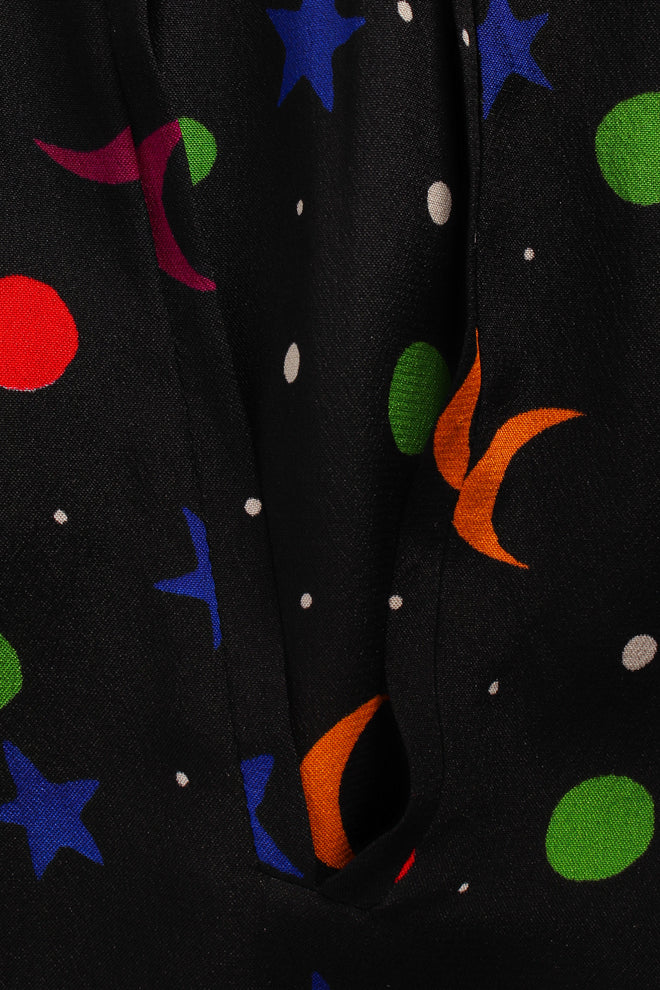 Vintage Saint Laurent 1979 Rainbow Star Moon Blouse print/neckline @ Recess Los Angeles