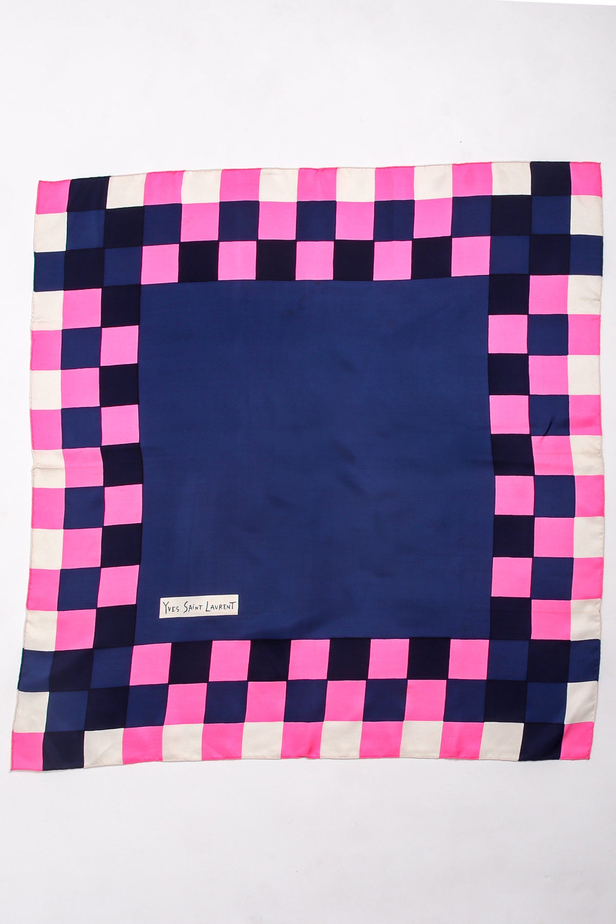 YSLnavypinkwhitecheckblockscar