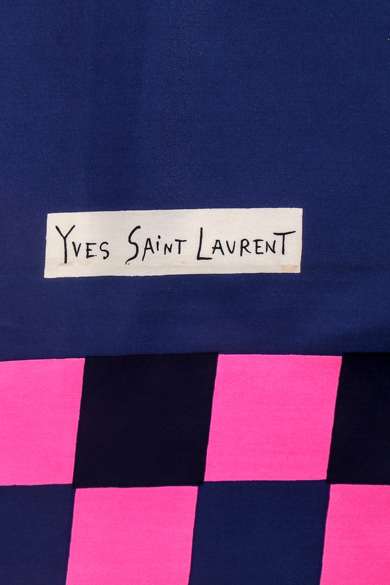 Vintage Yves Saint Laurent YSL Hot Checker Border Scarf signature at Recess Los Angeles