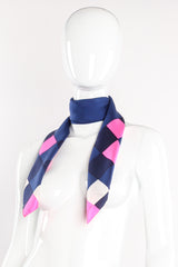 Vintage Yves Saint Laurent YSL Hot Checker Border Scarf on mannequin at Recess Los Angeles