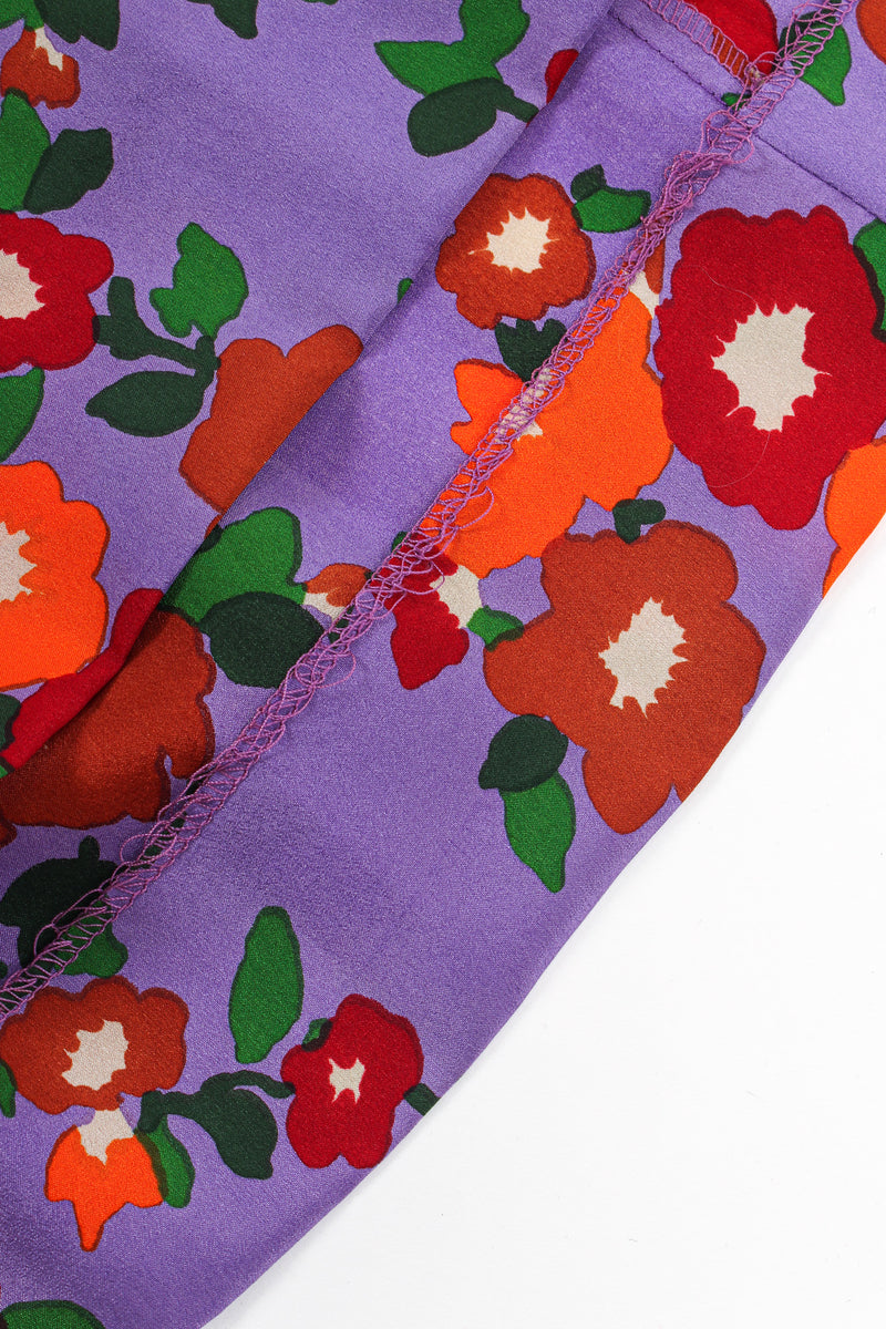 Vintage Saint Laurent Floral Plaid Silk Pleated Dress reverse hemline @ Recess LA