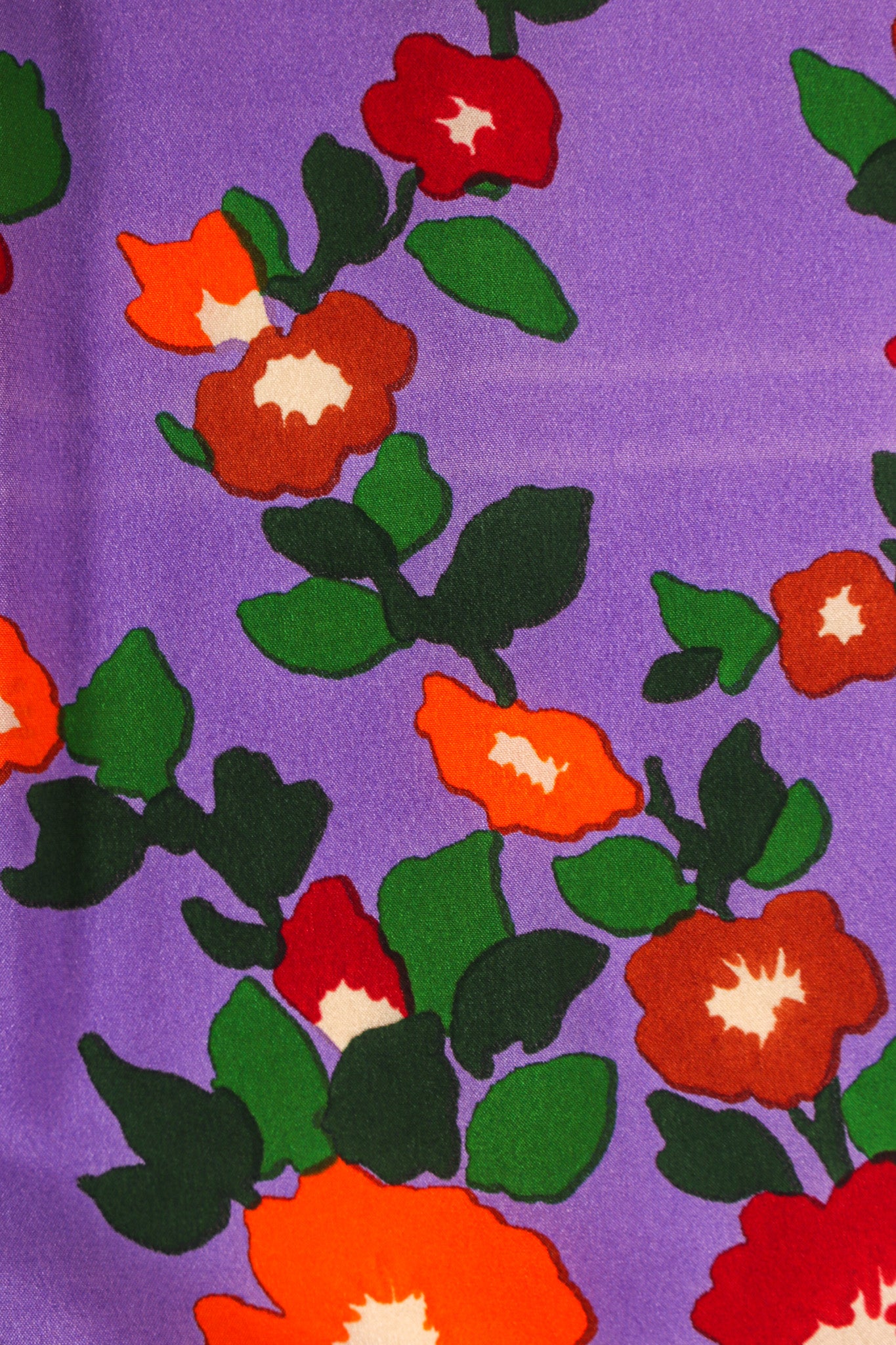 Vintage Saint Laurent Floral Plaid Silk Pleated Dress light marks @ Recess LA