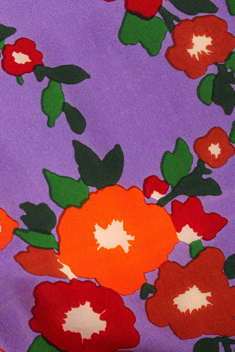 Vintage Saint Laurent Floral Plaid Silk Pleated Dress print @ Recess LA