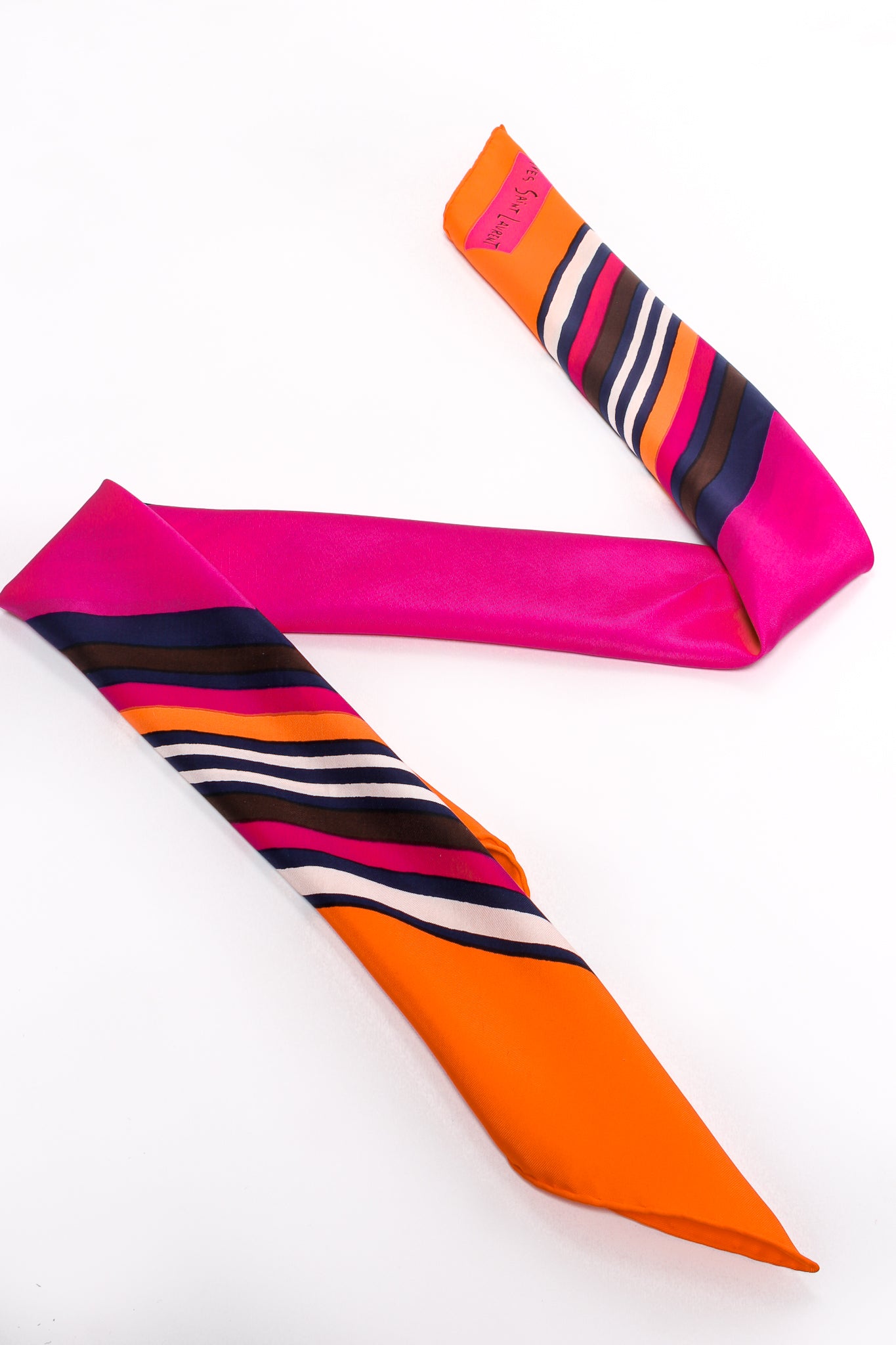 Vintage Yves Saint Laurent YSL Bayadere Stripe Border Scarf at Recess Los Angeles