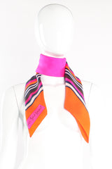 Vintage Yves Saint Laurent YSL Bayadere Stripe Border Scarf on mannequin at Recess Los Angeles