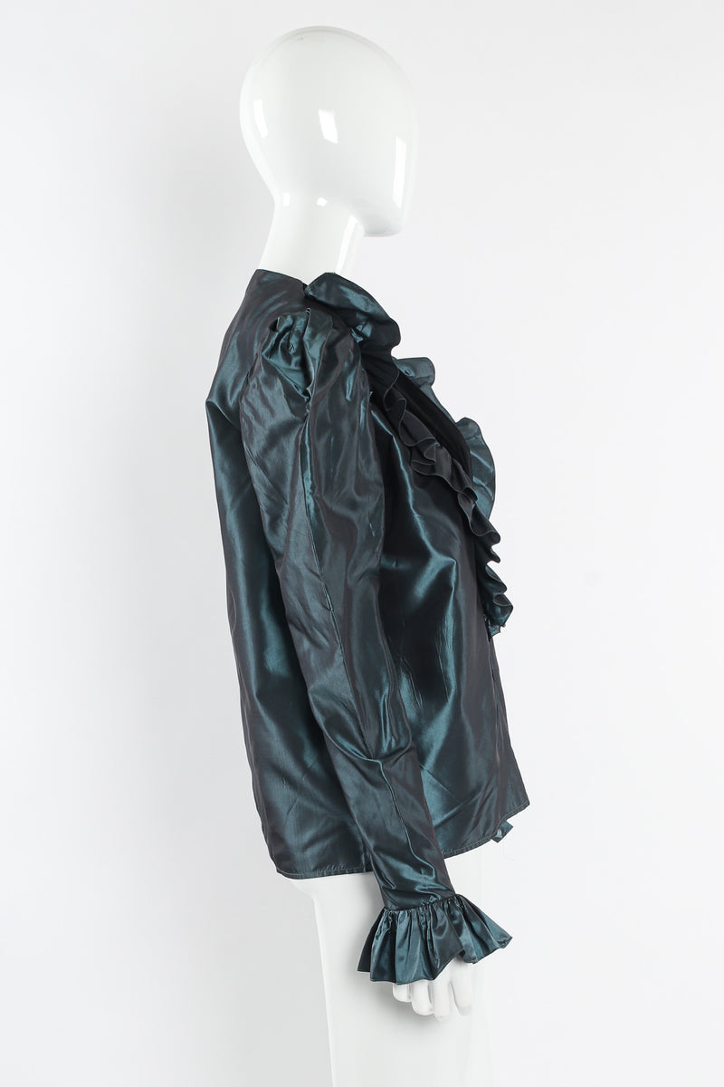 Vintage Saint Laurent Victorian Silk Ruffle Blouse mannequin side @ Recess Los Angeles
