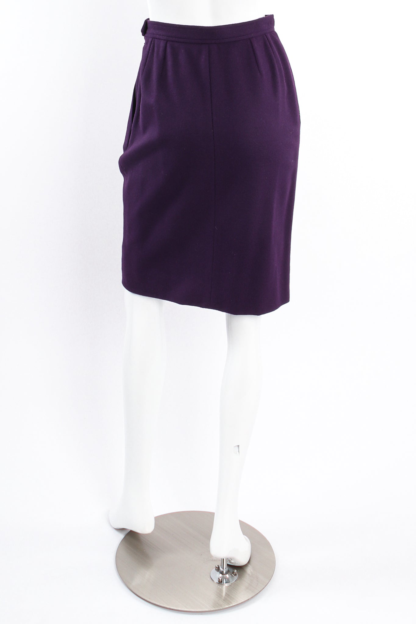 Vintage Yves Saint Laurent YSL Contrast Toggle Skirt Set on mannequin back at Recess Los Angeles