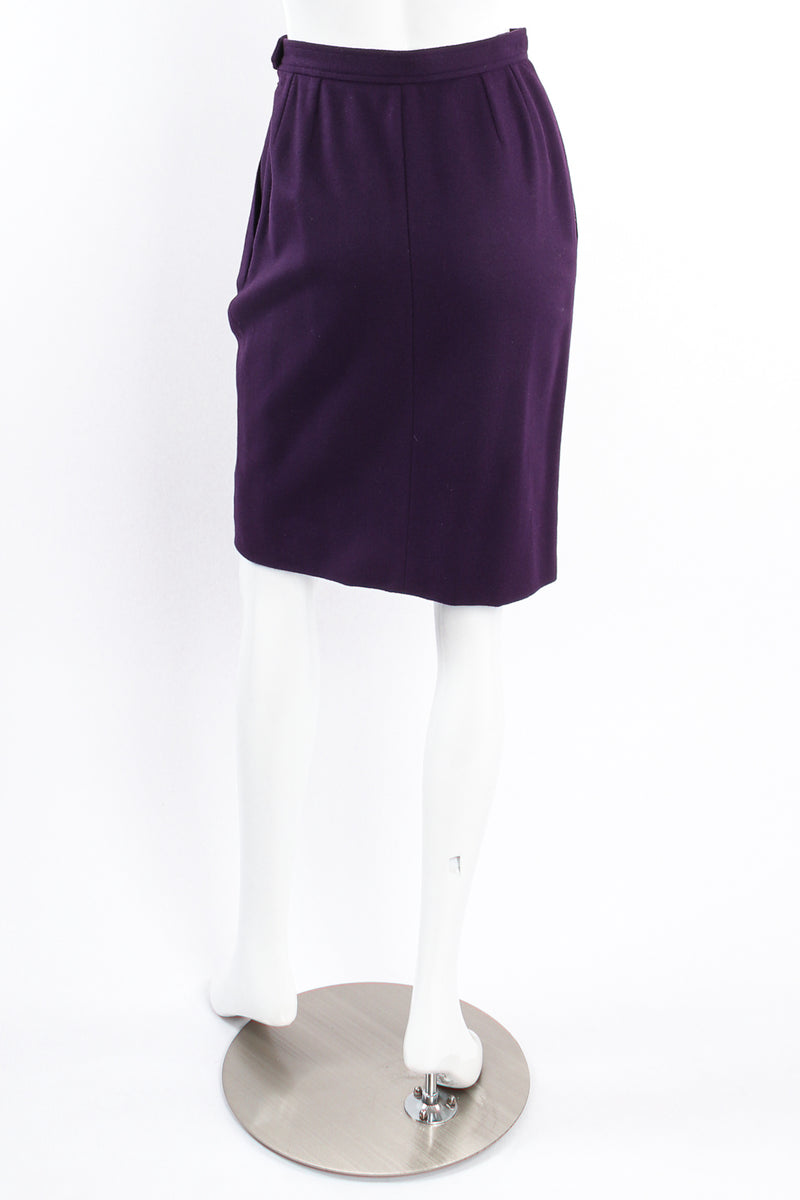 Vintage Yves Saint Laurent YSL Contrast Toggle Skirt Set on mannequin back at Recess Los Angeles