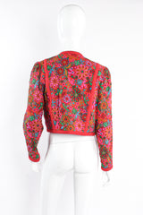 Vintage Yves Saint Laurent A/W1990 Runway Floral Quilt Crop Jacket on mannequin back at Recess LA