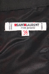 Vintage YSL Yves Saint Laurent Velvet Satin Corset label at Recess Los Angeles