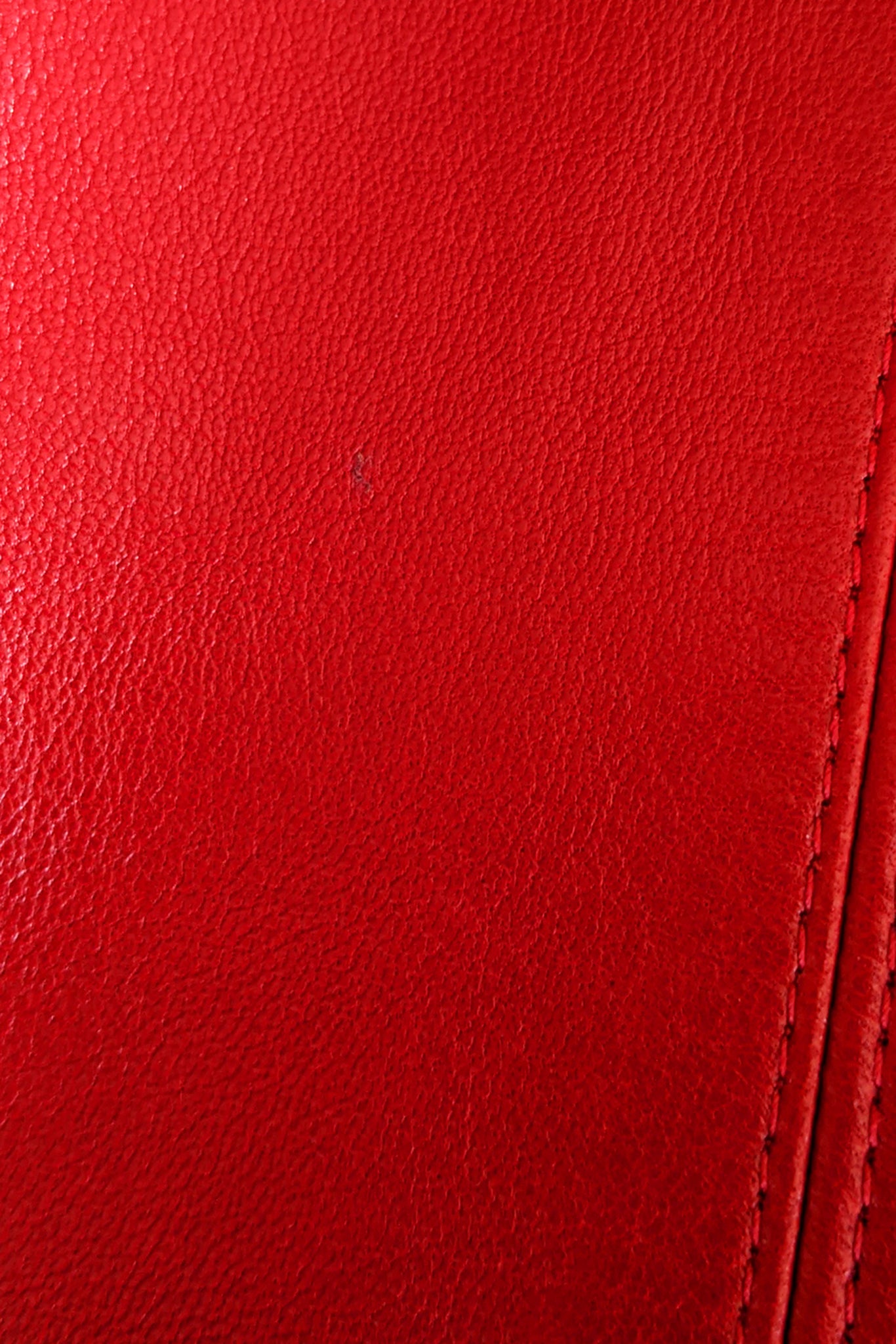 Vintage YSL Yves Saint Laurent 1988 Red Leather Skirt Suit Back spot at Recess LA