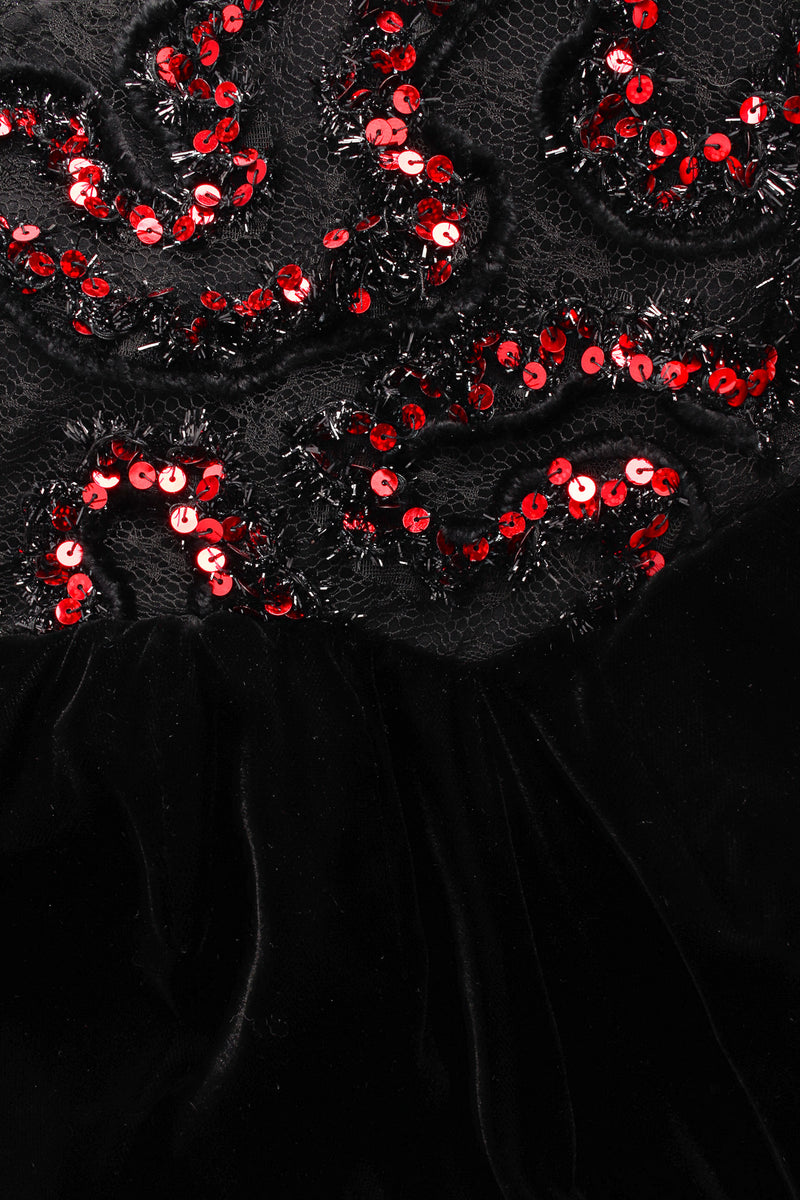 black red sequin dress Short Handmade Patterned Red and Black Sequin Dress In Metallic and Hologram Sequins