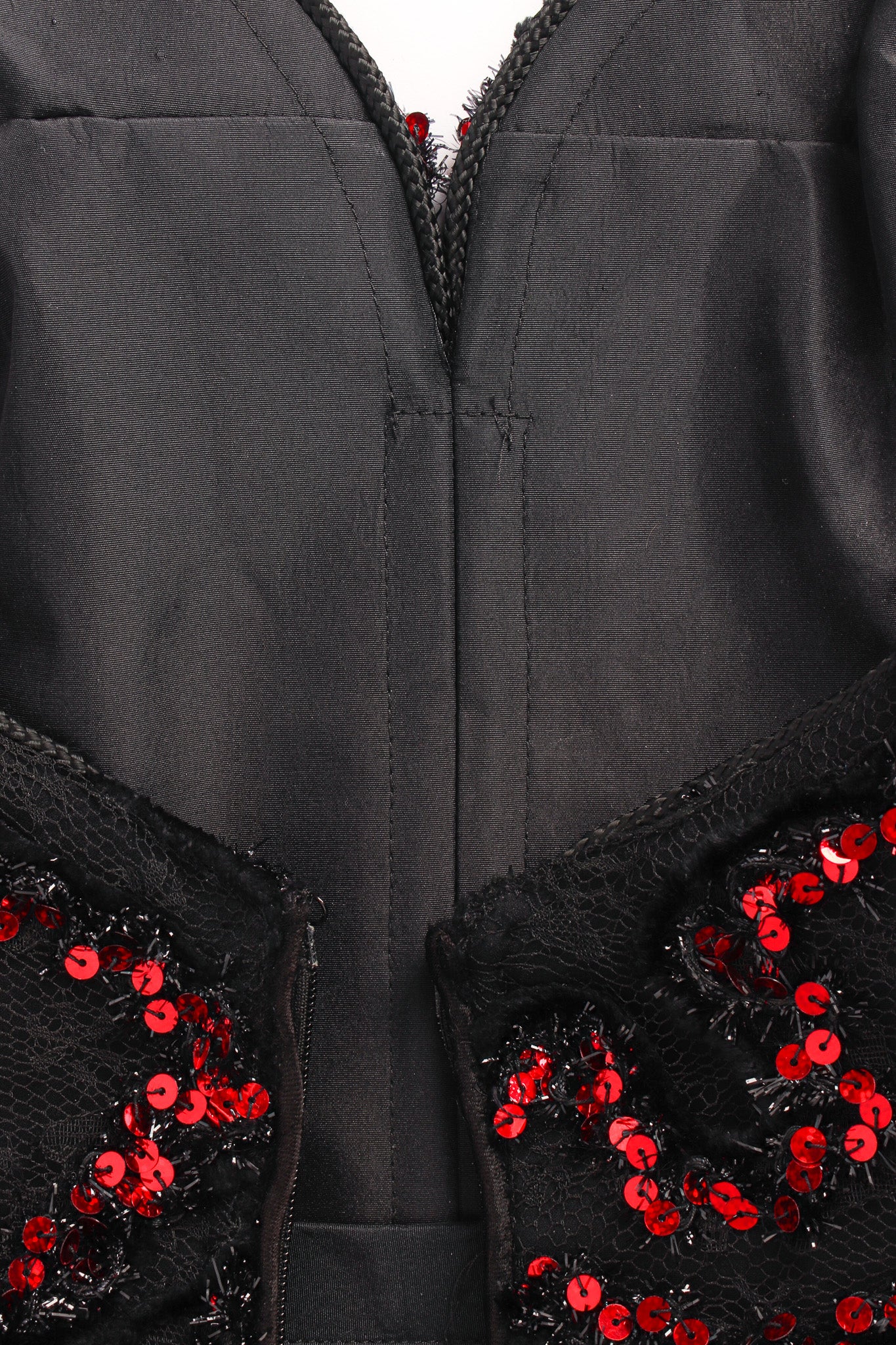 Vintage Yves Saint Laurent Sweetheart Sequin Lace Velvet Gown reverse/boning @ Recess LA
