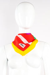 Vintage Yves Saint Laurent YSL Rainbow Roman Stripe Scarf on mannequin at Recess Los Angeles