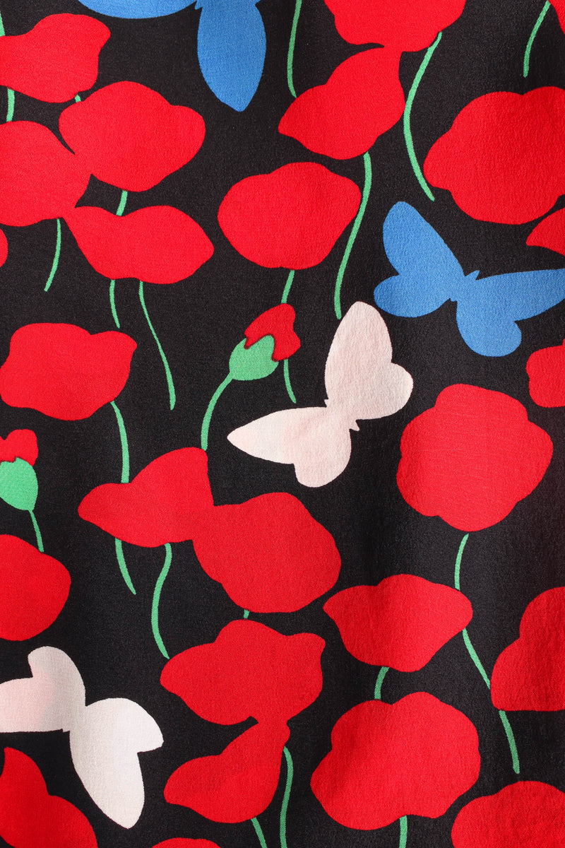 Vintage Yves Saint Laurent Poppy & Butterflies Top print close @ Recess LA
