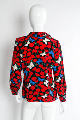 Vintage Yves Saint Laurent Poppy & Butterflies Wrap Blouse mannequin back @ Recess LA