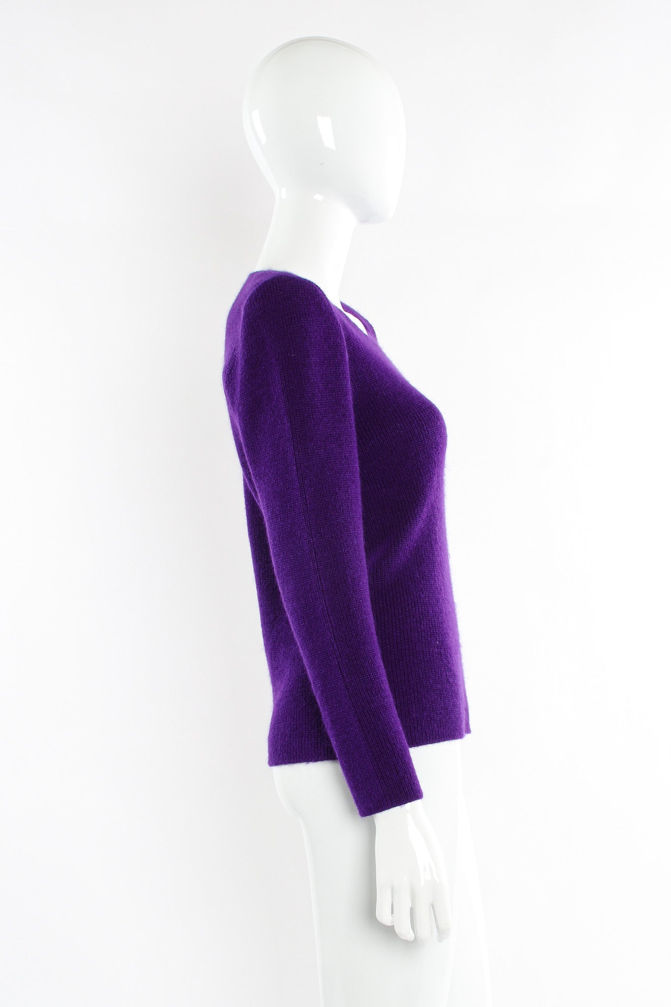 Vintage Yves Saint Laurent Sweater & Skirt Wool Blend Set mannequin top side @ Recess LA