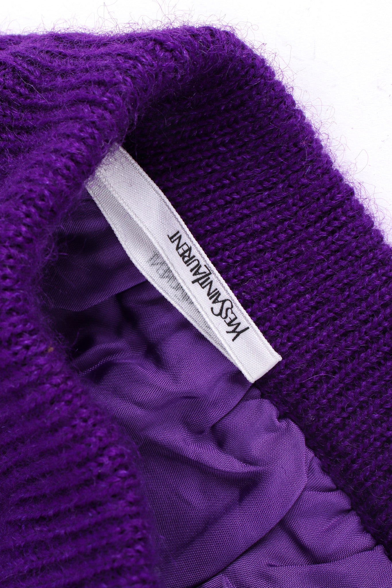 Vintage Yves Saint Laurent Sweater & Skirt Wool Blend Set skirt hanger strap @ Recess LA