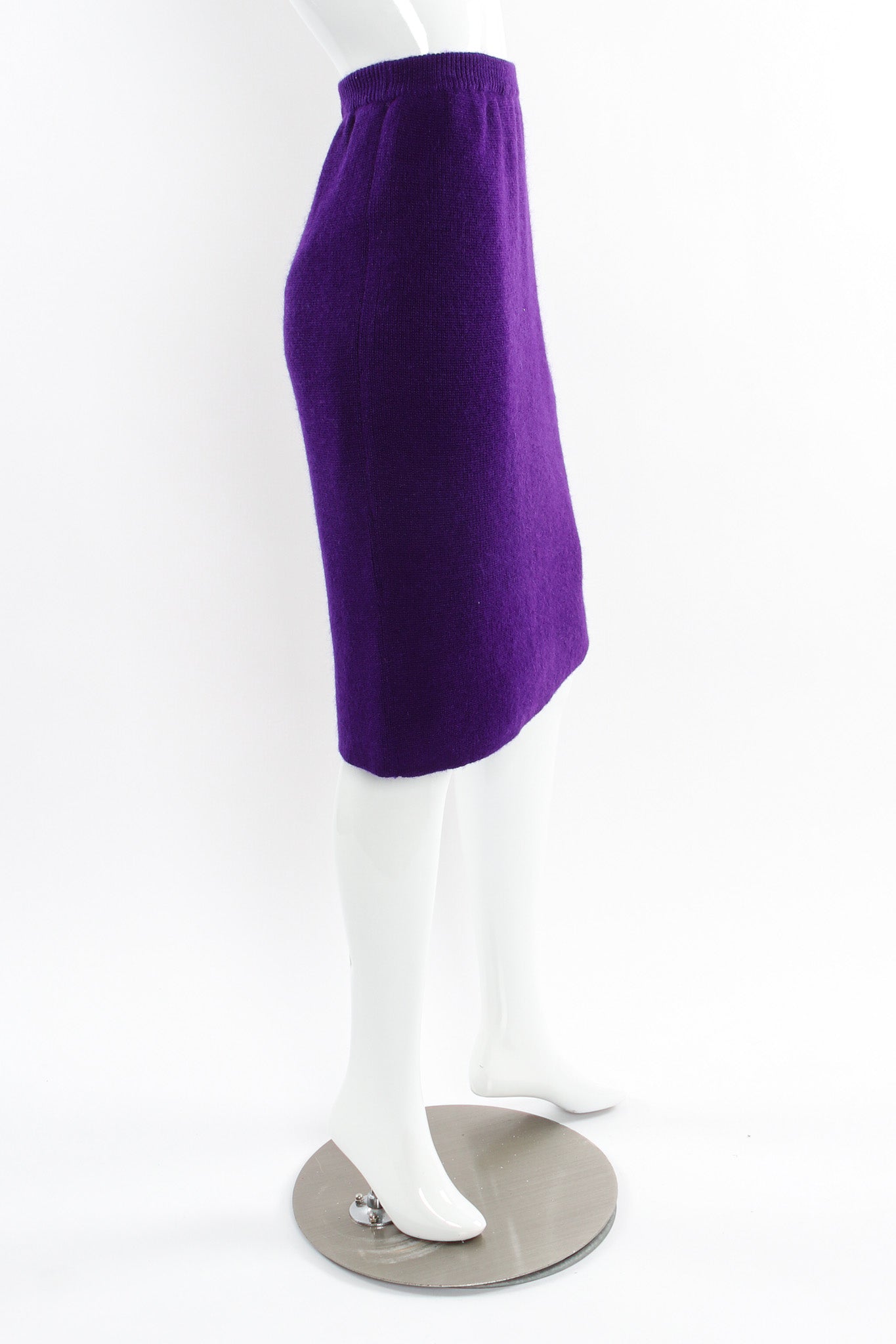Vintage Yves Saint Laurent Sweater & Skirt Wool Blend Set mannequin side skirt @ Recess LA