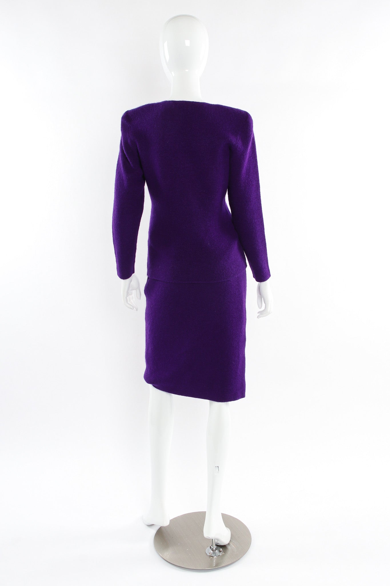 Vintage Yves Saint Laurent Sweater & Skirt Wool Blend Set mannequin back @ Recess LA
