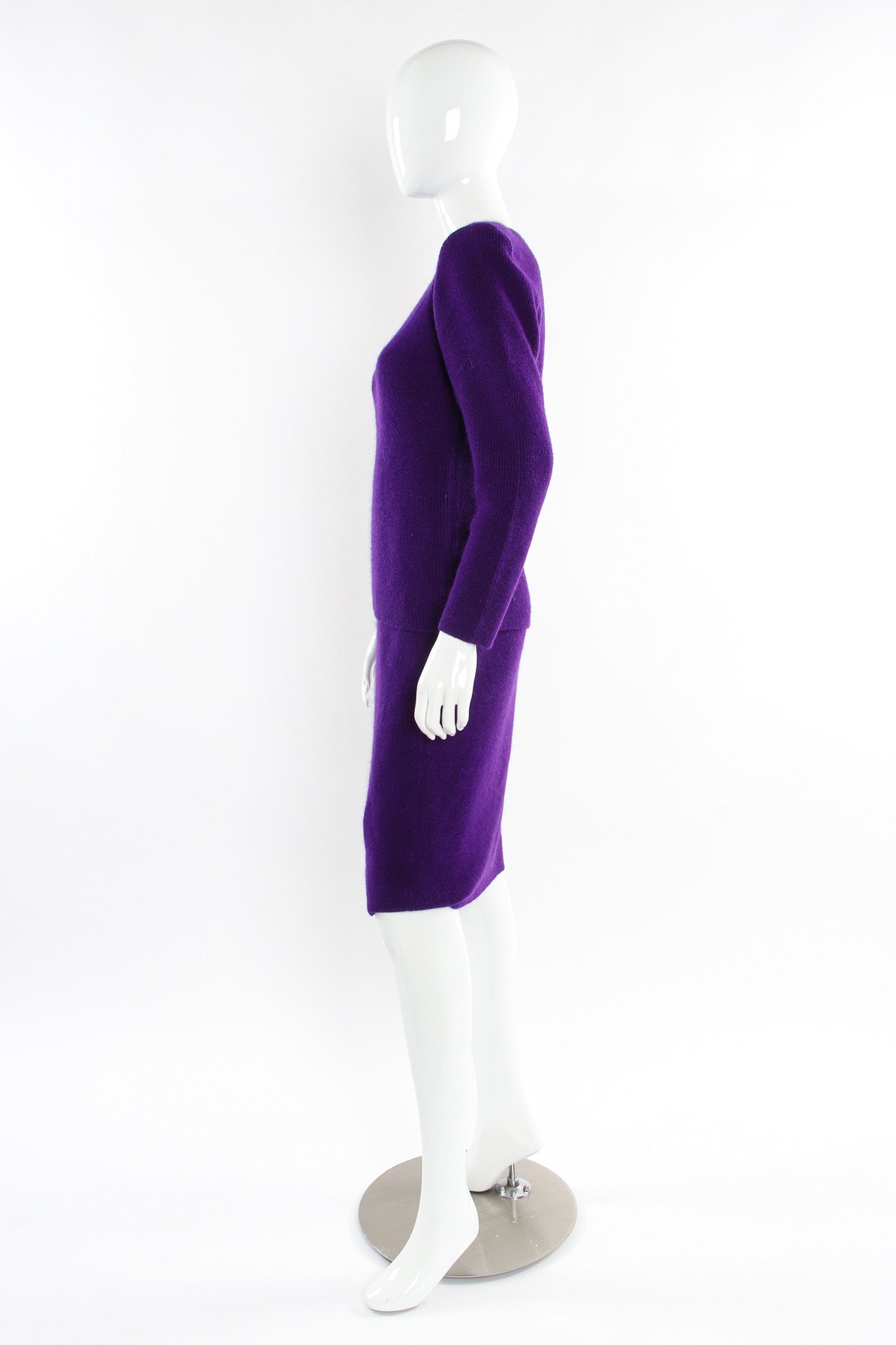 Vintage Yves Saint Laurent Sweater & Skirt Wool Blend Set mannequin side @ Recess LA