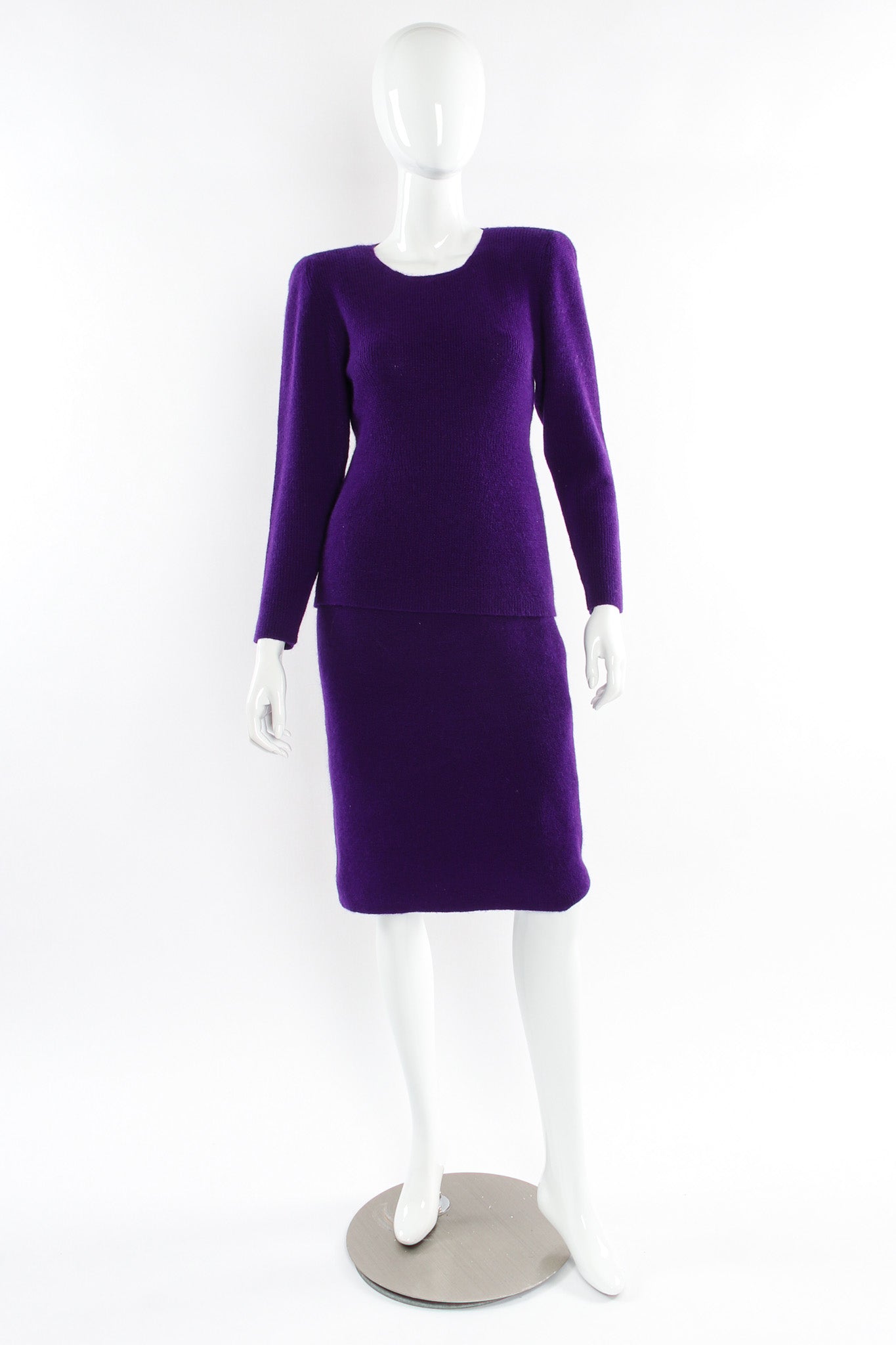 Vintage Yves Saint Laurent Sweater & Skirt Wool Blend Set mannequin front @ Recess LA