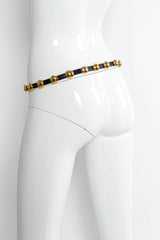 Vintage YSL Saint Laurent Circular Dome Leather Belt mannequin back @ Recess Los Angeles