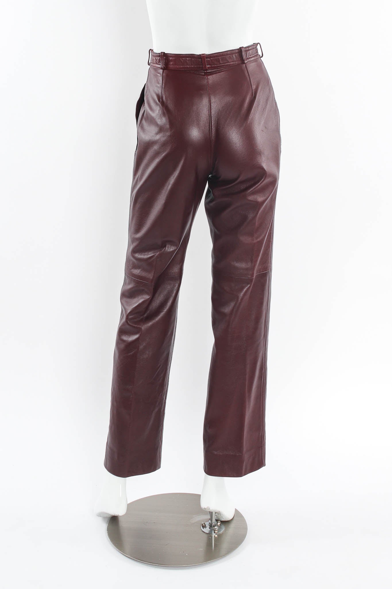 Vintage Saint Laurent Oxblood Lambskin Leather Pant mannequin back @ Recess LA