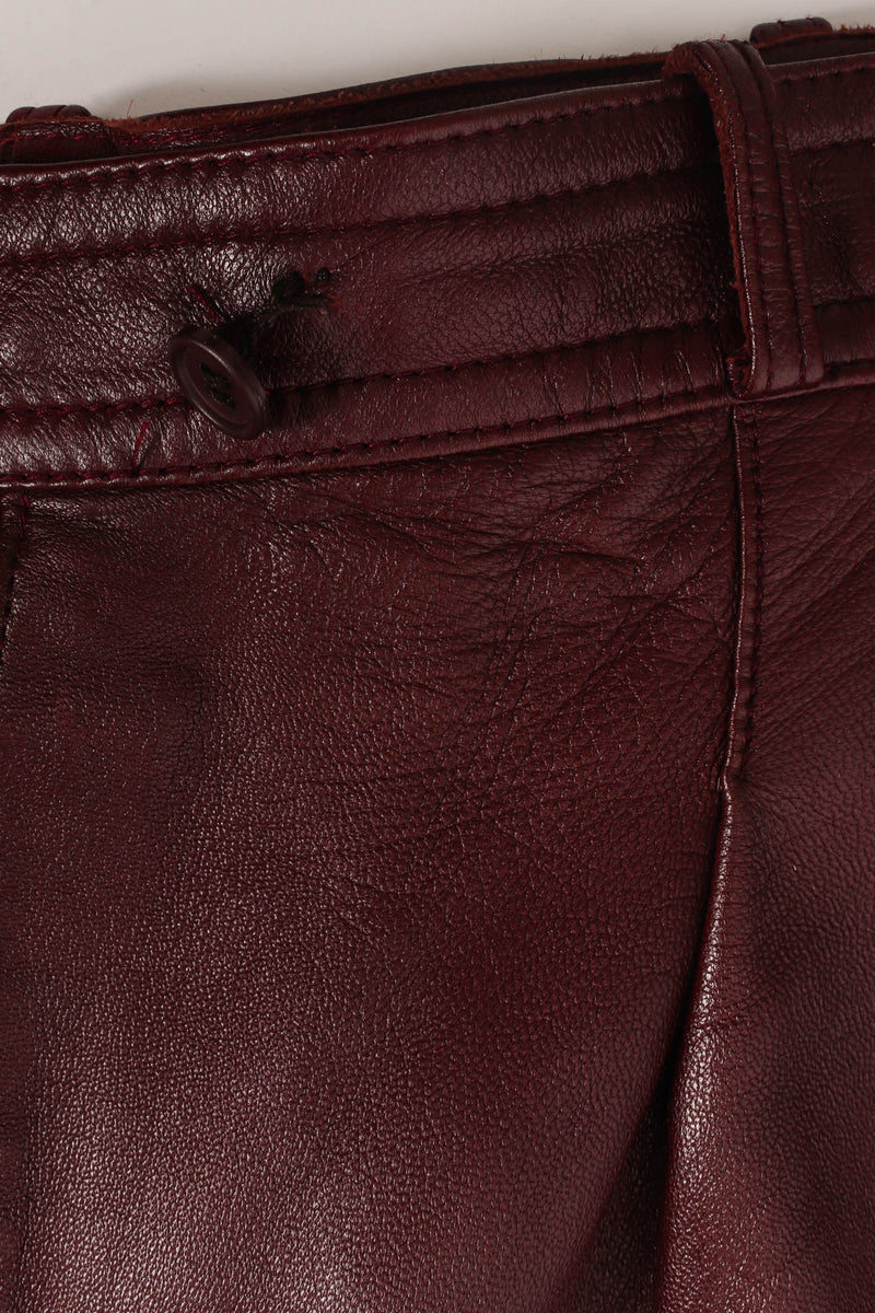 Vintage Saint Laurent Oxblood Lambskin Leather Pant button @ Recess LA