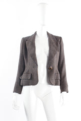 Vintage Yves Saint Laurent YSL Shrunken Tweed Jacket on Mannequin open at Recess Los Angeles